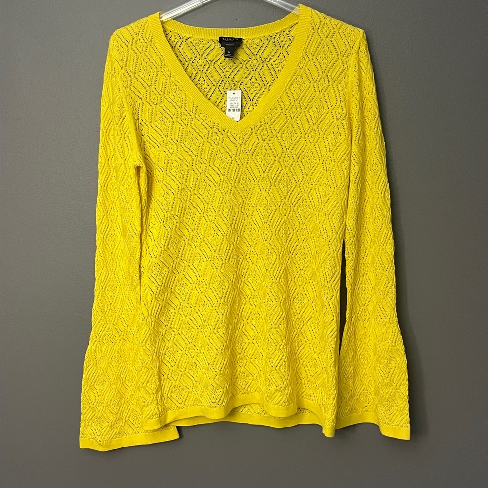 Talbots Loose Knit Sweater Long Bell Sleeve - Size M - NWT